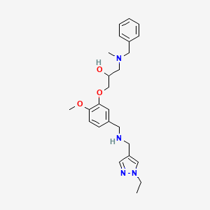 molecular formula C25H34N4O3 B6135706 1-[benzyl(methyl)amino]-3-[5-({[(1-ethyl-1H-pyrazol-4-yl)methyl]amino}methyl)-2-methoxyphenoxy]-2-propanol 