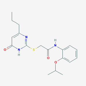 molecular formula C18H23N3O3S B6135709 N-(2-isopropoxyphenyl)-2-[(6-oxo-4-propyl-1,6-dihydro-2-pyrimidinyl)thio]acetamide 