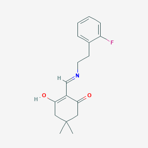 molecular formula C17H20FNO2 B6135715 2-({[2-(2-fluorophenyl)ethyl]amino}methylene)-5,5-dimethyl-1,3-cyclohexanedione 