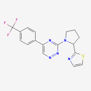 molecular formula C17H14F3N5S B6135720 3-[2-(1,3-thiazol-2-yl)-1-pyrrolidinyl]-5-[4-(trifluoromethyl)phenyl]-1,2,4-triazine 