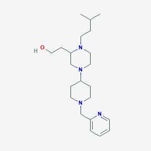 molecular formula C22H38N4O B6135726 2-{1-(3-methylbutyl)-4-[1-(2-pyridinylmethyl)-4-piperidinyl]-2-piperazinyl}ethanol 