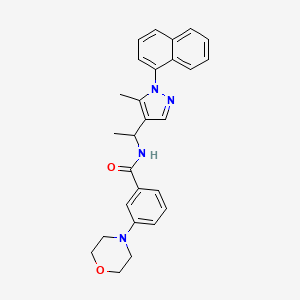 molecular formula C27H28N4O2 B6135734 N-{1-[5-methyl-1-(1-naphthyl)-1H-pyrazol-4-yl]ethyl}-3-(4-morpholinyl)benzamide 