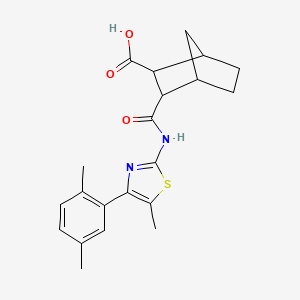 molecular formula C21H24N2O3S B6135737 3-({[4-(2,5-dimethylphenyl)-5-methyl-1,3-thiazol-2-yl]amino}carbonyl)bicyclo[2.2.1]heptane-2-carboxylic acid 