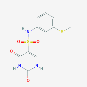molecular formula C11H11N3O4S2 B6135751 2-hydroxy-N-[3-(methylthio)phenyl]-6-oxo-1,6-dihydro-5-pyrimidinesulfonamide 