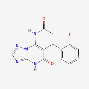molecular formula C14H10FN5O2 B6135782 6-(2-fluorophenyl)-6,9-dihydropyrido[3,2-e][1,2,4]triazolo[1,5-a]pyrimidine-5,8(4H,7H)-dione 