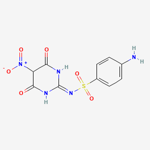 molecular formula C10H9N5O6S B6135810 4-amino-N-(5-nitro-4,6-dioxo-1,4,5,6-tetrahydro-2-pyrimidinyl)benzenesulfonamide 