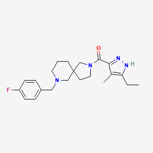 2-[(3-ethyl-4-methyl-1H-pyrazol-5-yl)carbonyl]-7-(4-fluorobenzyl)-2,7-diazaspiro[4.5]decane