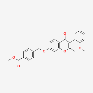 molecular formula C26H22O6 B6135841 methyl 4-({[3-(2-methoxyphenyl)-2-methyl-4-oxo-4H-chromen-7-yl]oxy}methyl)benzoate 