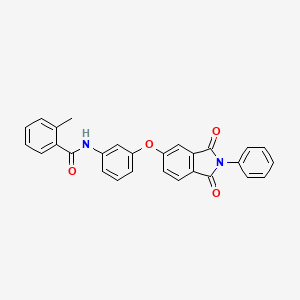 molecular formula C28H20N2O4 B6135860 N-{3-[(1,3-dioxo-2-phenyl-2,3-dihydro-1H-isoindol-5-yl)oxy]phenyl}-2-methylbenzamide 