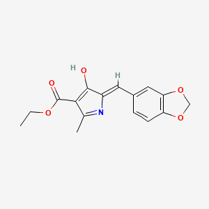 molecular formula C16H15NO5 B6135864 ethyl 5-(1,3-benzodioxol-5-ylmethylene)-2-methyl-4-oxo-4,5-dihydro-1H-pyrrole-3-carboxylate 