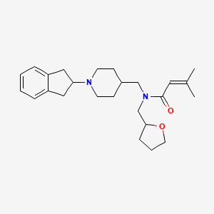 molecular formula C25H36N2O2 B6135876 N-{[1-(2,3-dihydro-1H-inden-2-yl)-4-piperidinyl]methyl}-3-methyl-N-(tetrahydro-2-furanylmethyl)-2-butenamide 