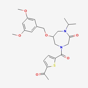 molecular formula C24H30N2O6S B6135879 4-[(5-acetyl-2-thienyl)carbonyl]-6-[(3,5-dimethoxybenzyl)oxy]-1-isopropyl-1,4-diazepan-2-one 