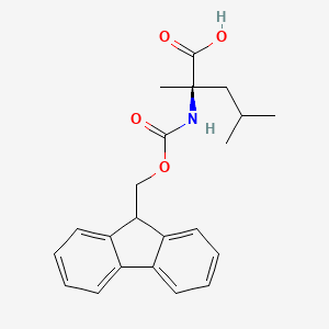 molecular formula C22H25NO4 B613588 (R)-2-((((9H-Fluoren-9-yl)methoxy)carbonyl)amino)-2,4-dimethylpentanoic acid CAS No. 1231709-23-1