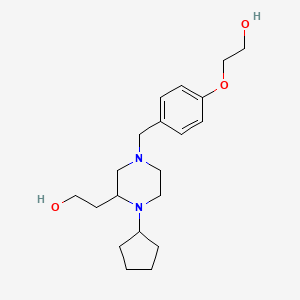 molecular formula C20H32N2O3 B6135886 2-{1-cyclopentyl-4-[4-(2-hydroxyethoxy)benzyl]-2-piperazinyl}ethanol 