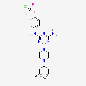 6-[4-(1-adamantyl)piperazin-1-yl]-N-{4-[chloro(difluoro)methoxy]phenyl}-N'-methyl-1,3,5-triazine-2,4-diamine