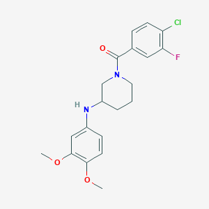 1-(4-chloro-3-fluorobenzoyl)-N-(3,4-dimethoxyphenyl)-3-piperidinamine