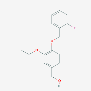 molecular formula C16H17FO3 B6135909 {3-ethoxy-4-[(2-fluorobenzyl)oxy]phenyl}methanol 