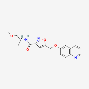 molecular formula C18H19N3O4 B6135911 N-(2-methoxy-1-methylethyl)-5-[(6-quinolinyloxy)methyl]-3-isoxazolecarboxamide 