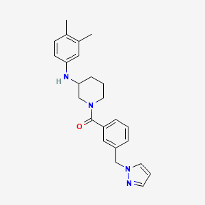 molecular formula C24H28N4O B6135919 N-(3,4-dimethylphenyl)-1-[3-(1H-pyrazol-1-ylmethyl)benzoyl]-3-piperidinamine 