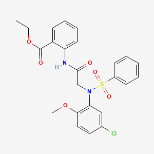 molecular formula C24H23ClN2O6S B6135931 ethyl 2-{[N-(5-chloro-2-methoxyphenyl)-N-(phenylsulfonyl)glycyl]amino}benzoate 