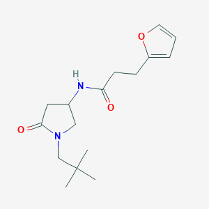 molecular formula C16H24N2O3 B6135936 N-[1-(2,2-dimethylpropyl)-5-oxo-3-pyrrolidinyl]-3-(2-furyl)propanamide 
