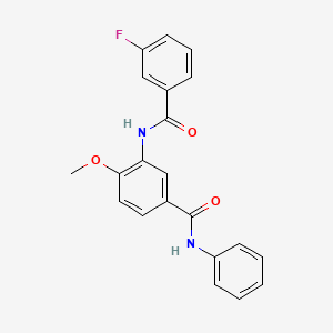 molecular formula C21H17FN2O3 B6135947 3-[(3-fluorobenzoyl)amino]-4-methoxy-N-phenylbenzamide 