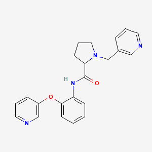 molecular formula C22H22N4O2 B6135950 1-(3-pyridinylmethyl)-N-[2-(3-pyridinyloxy)phenyl]prolinamide 