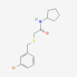molecular formula C14H18BrNOS B6135951 2-[(3-bromobenzyl)thio]-N-cyclopentylacetamide 
