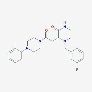 molecular formula C24H29FN4O2 B6135961 4-(3-fluorobenzyl)-3-{2-[4-(2-methylphenyl)-1-piperazinyl]-2-oxoethyl}-2-piperazinone 