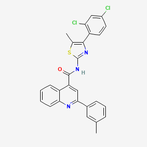 N-[4-(2,4-dichlorophenyl)-5-methyl-1,3-thiazol-2-yl]-2-(3-methylphenyl)-4-quinolinecarboxamide