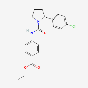 molecular formula C20H21ClN2O3 B6135975 ethyl 4-({[2-(4-chlorophenyl)-1-pyrrolidinyl]carbonyl}amino)benzoate 