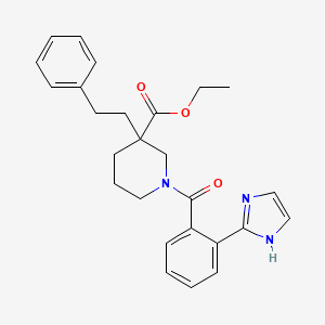 molecular formula C26H29N3O3 B6135981 ethyl 1-[2-(1H-imidazol-2-yl)benzoyl]-3-(2-phenylethyl)-3-piperidinecarboxylate 