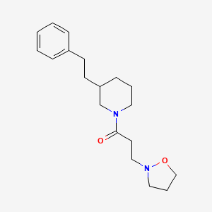molecular formula C19H28N2O2 B6135986 1-[3-(2-isoxazolidinyl)propanoyl]-3-(2-phenylethyl)piperidine 