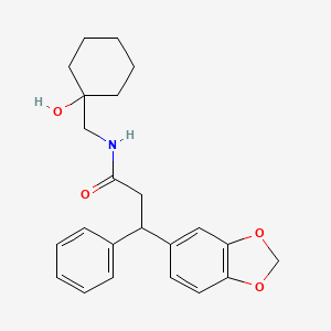 molecular formula C23H27NO4 B6136002 3-(1,3-benzodioxol-5-yl)-N-[(1-hydroxycyclohexyl)methyl]-3-phenylpropanamide 