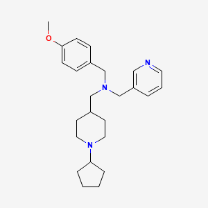 molecular formula C25H35N3O B6136010 1-(1-cyclopentyl-4-piperidinyl)-N-(4-methoxybenzyl)-N-(3-pyridinylmethyl)methanamine 