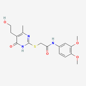 molecular formula C17H21N3O5S B6136015 N-(3,4-dimethoxyphenyl)-2-{[5-(2-hydroxyethyl)-4-methyl-6-oxo-1,6-dihydro-2-pyrimidinyl]thio}acetamide 