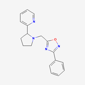 molecular formula C18H18N4O B6136017 2-{1-[(3-phenyl-1,2,4-oxadiazol-5-yl)methyl]-2-pyrrolidinyl}pyridine 