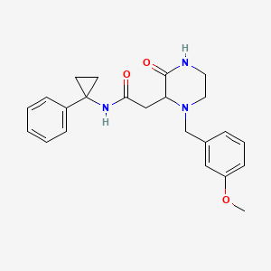 molecular formula C23H27N3O3 B6136039 2-[1-(3-methoxybenzyl)-3-oxo-2-piperazinyl]-N-(1-phenylcyclopropyl)acetamide 