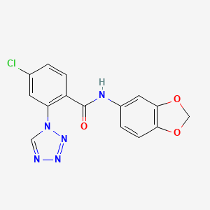 molecular formula C15H10ClN5O3 B6136098 N-1,3-benzodioxol-5-yl-4-chloro-2-(1H-tetrazol-1-yl)benzamide 