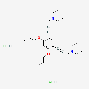 molecular formula C26H42Cl2N2O2 B6136106 (3-{5-[3-(diethylamino)-1-propyn-1-yl]-2,4-dipropoxyphenyl}-2-propyn-1-yl)diethylamine dihydrochloride 
