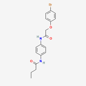 molecular formula C18H19BrN2O3 B6136139 N-(4-{[2-(4-bromophenoxy)acetyl]amino}phenyl)butanamide 