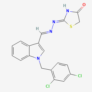 1-(2,4-dichlorobenzyl)-1H-indole-3-carbaldehyde (4-oxo-1,3-thiazolidin-2-ylidene)hydrazone
