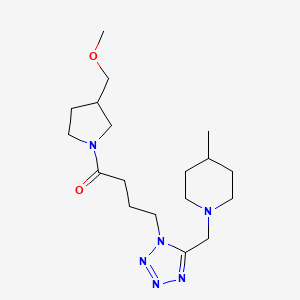 molecular formula C18H32N6O2 B6136148 1-[(1-{4-[3-(methoxymethyl)-1-pyrrolidinyl]-4-oxobutyl}-1H-tetrazol-5-yl)methyl]-4-methylpiperidine 