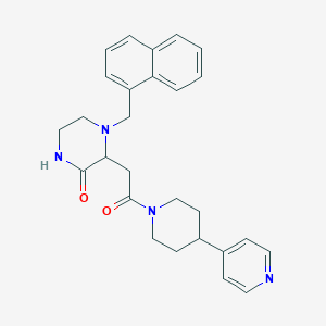 molecular formula C27H30N4O2 B6136155 4-(1-naphthylmethyl)-3-{2-oxo-2-[4-(4-pyridinyl)-1-piperidinyl]ethyl}-2-piperazinone 