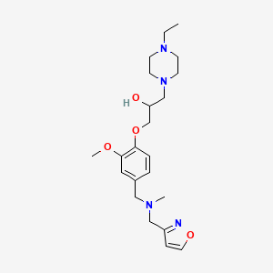molecular formula C22H34N4O4 B6136162 1-(4-ethyl-1-piperazinyl)-3-(4-{[(3-isoxazolylmethyl)(methyl)amino]methyl}-2-methoxyphenoxy)-2-propanol 