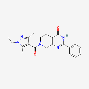 molecular formula C21H23N5O2 B6136168 7-[(1-ethyl-3,5-dimethyl-1H-pyrazol-4-yl)carbonyl]-2-phenyl-5,6,7,8-tetrahydropyrido[3,4-d]pyrimidin-4(3H)-one 