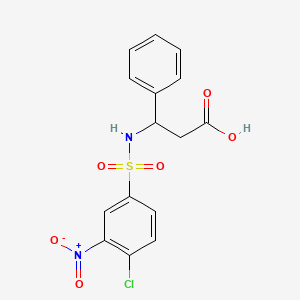 molecular formula C15H13ClN2O6S B6136211 3-{[(4-chloro-3-nitrophenyl)sulfonyl]amino}-3-phenylpropanoic acid 