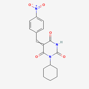 molecular formula C17H17N3O5 B6136230 1-cyclohexyl-5-(4-nitrobenzylidene)-2,4,6(1H,3H,5H)-pyrimidinetrione 