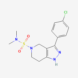 molecular formula C14H17ClN4O2S B6136256 3-(4-chlorophenyl)-N,N-dimethyl-1,4,6,7-tetrahydro-5H-pyrazolo[4,3-c]pyridine-5-sulfonamide 