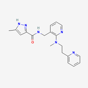 molecular formula C19H22N6O B6136260 5-methyl-N-[(2-{methyl[2-(2-pyridinyl)ethyl]amino}-3-pyridinyl)methyl]-1H-pyrazole-3-carboxamide 